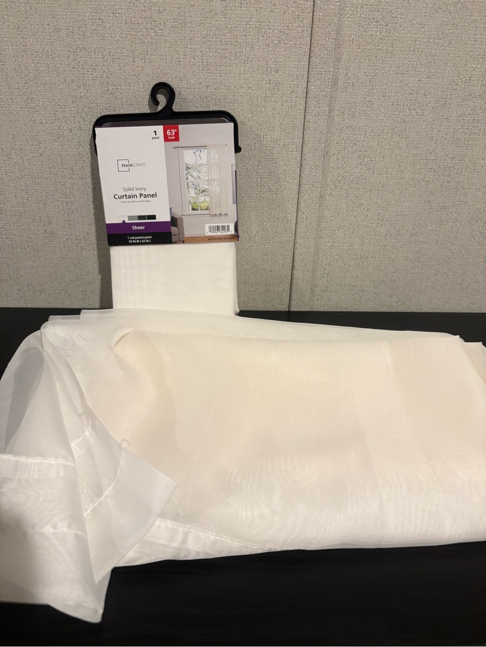 Mainstays Sheer Ivory Curtain Panel